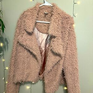 Belle Du Jour:Junior  Pink Fur Open Jacket- Size XL